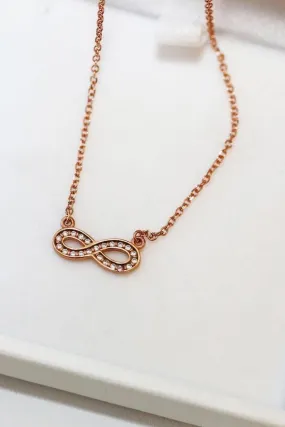 9ct Rose Gold Infinity Necklace