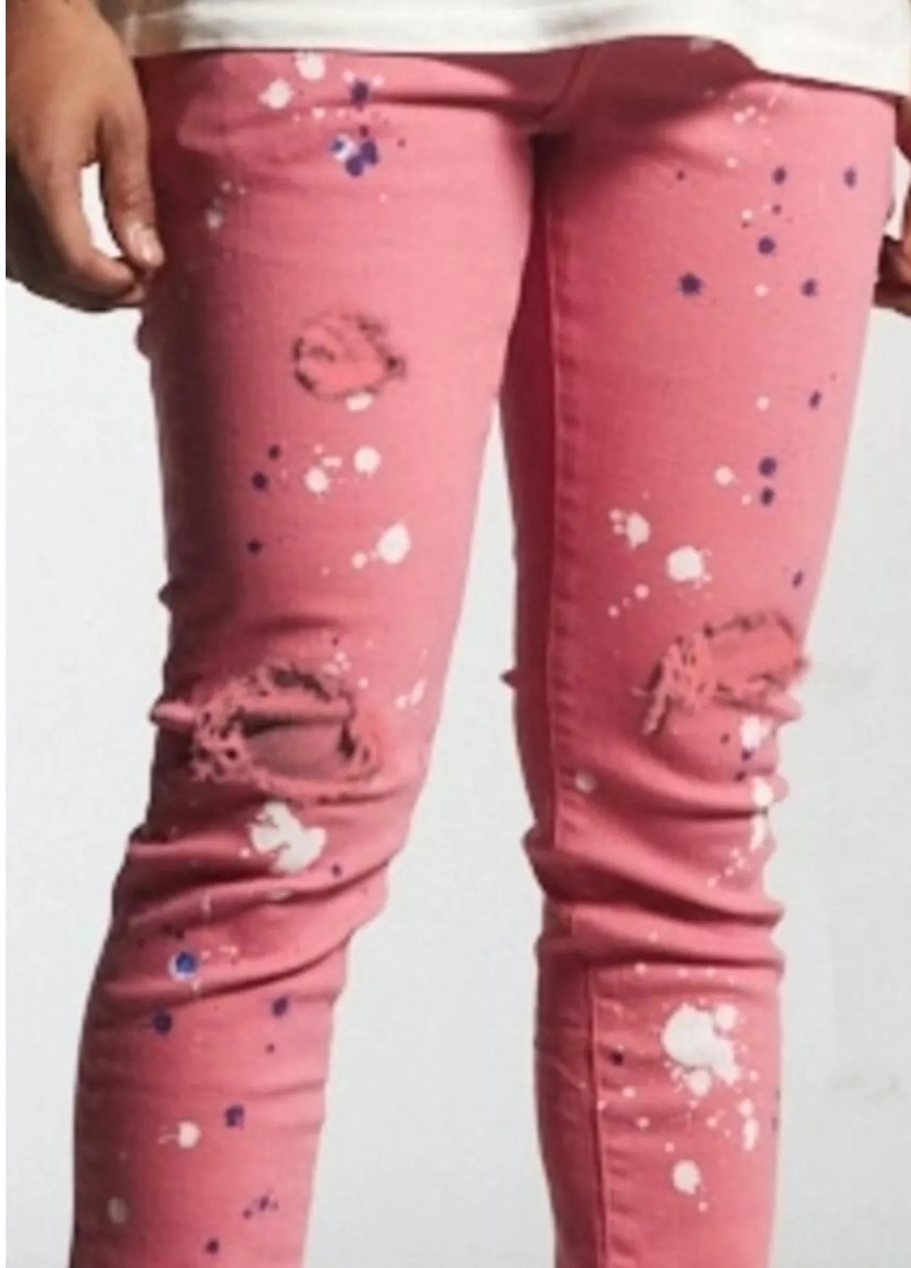 Ant Bleached Splatter Denim (Pink) /C3