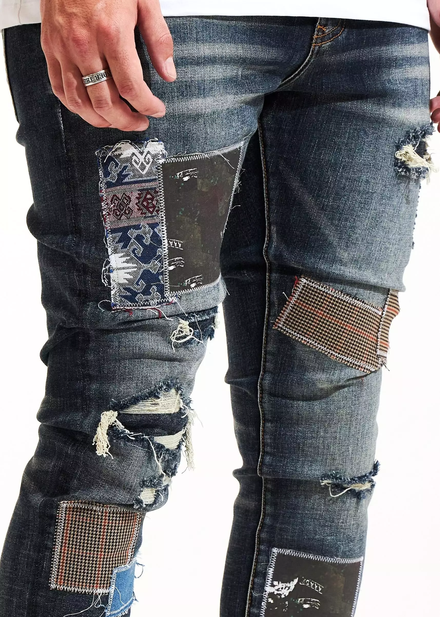 Ares Patchwork Denim (Indigo Wash) /C1