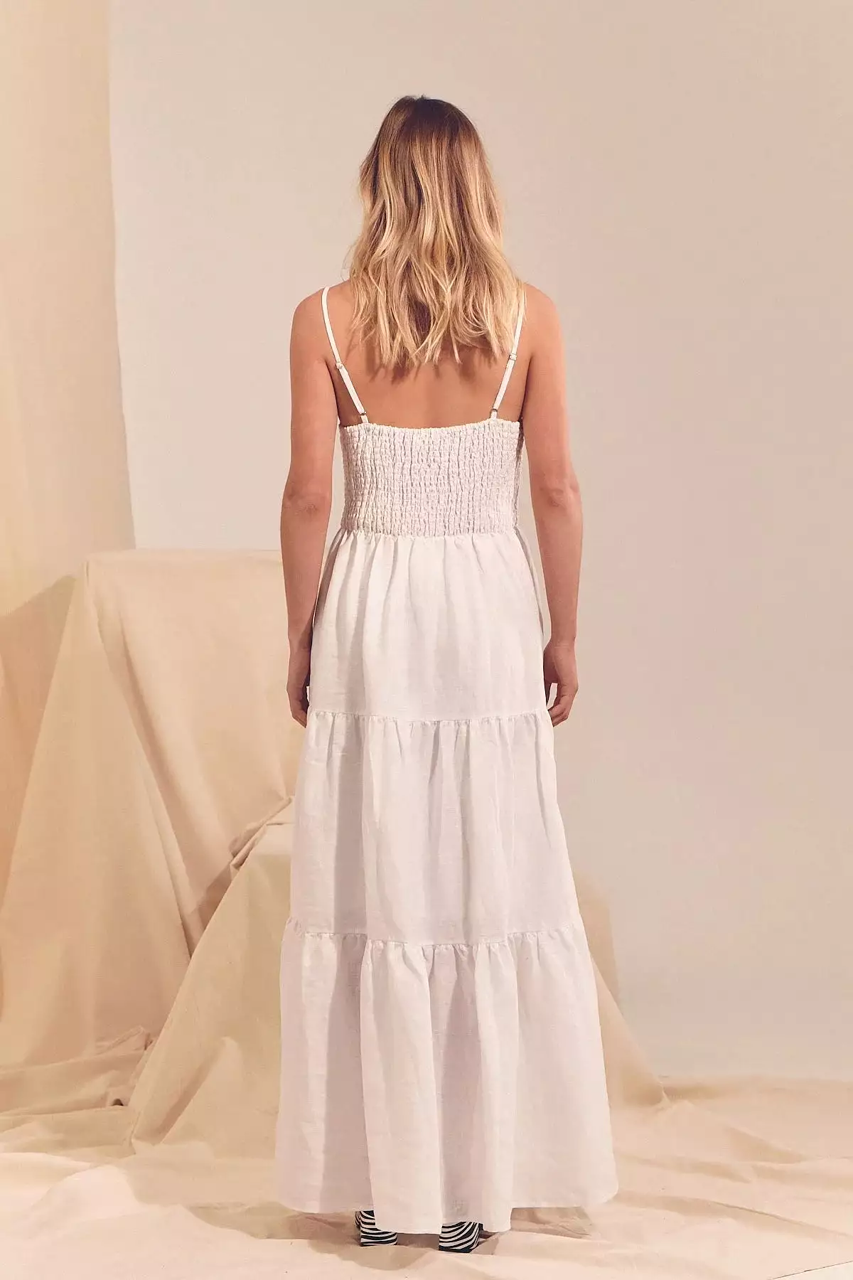 Bambi Maxi Dress - White Linen Collection