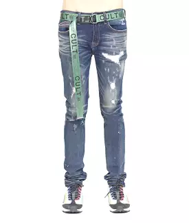 Belted Distressed Denim (Reyn) /C1