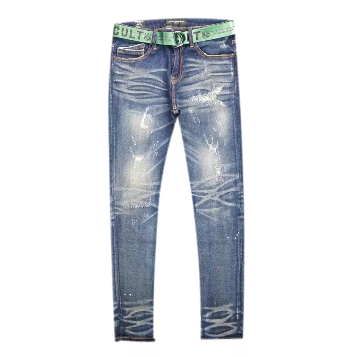 Belted Distressed Denim (Reyn) /C1