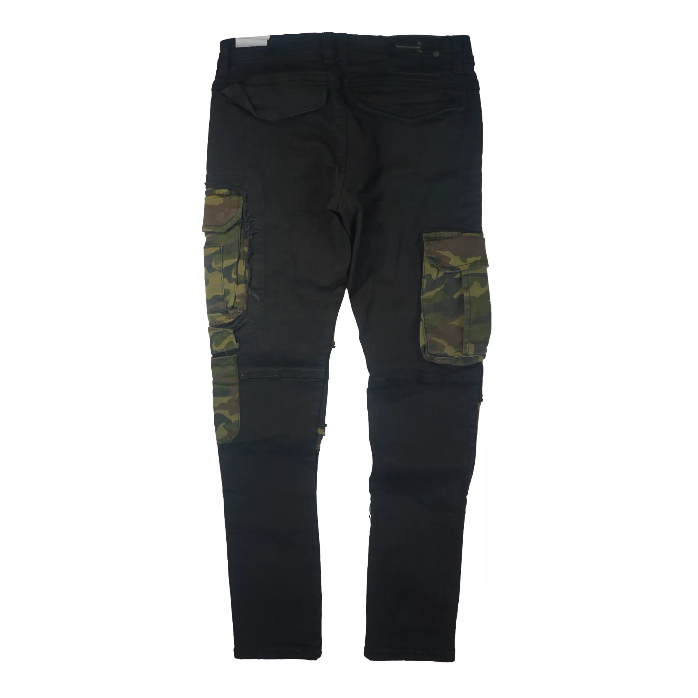 Cargo Camo Patched Denim (Black) /C9