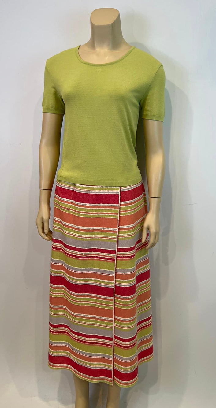 Chanel 00C 2000 Cruise Multicolor Stripe Maxi Long Skirt FR 34 US 4