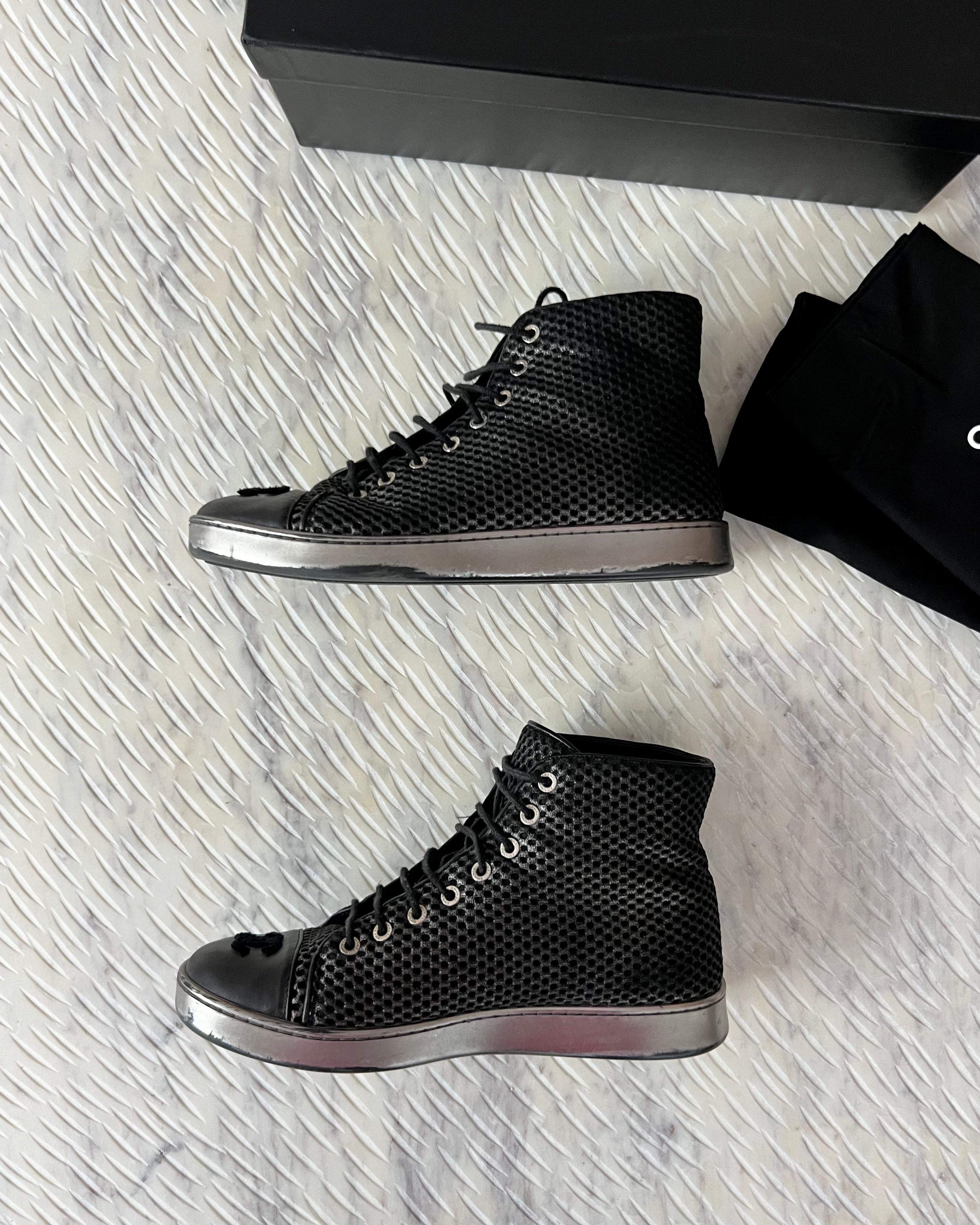 Chanel Mesh CC Hightop Sneakers