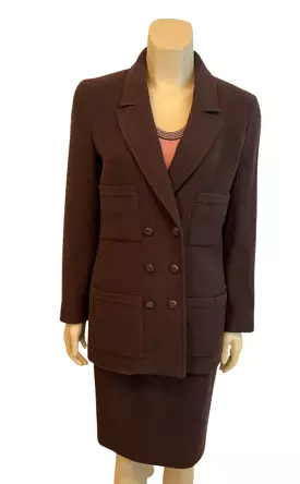 Classic Chanel Vintage 98A 1998 Fall Brown Skirt Suit FR 36 US 4