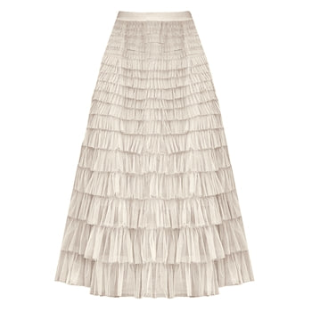 Cream Tiered Layer Skirt