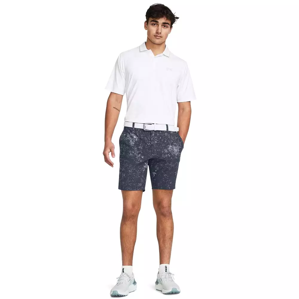 Drive Printed Tapered Fit Golf Shorts Grey - SS24