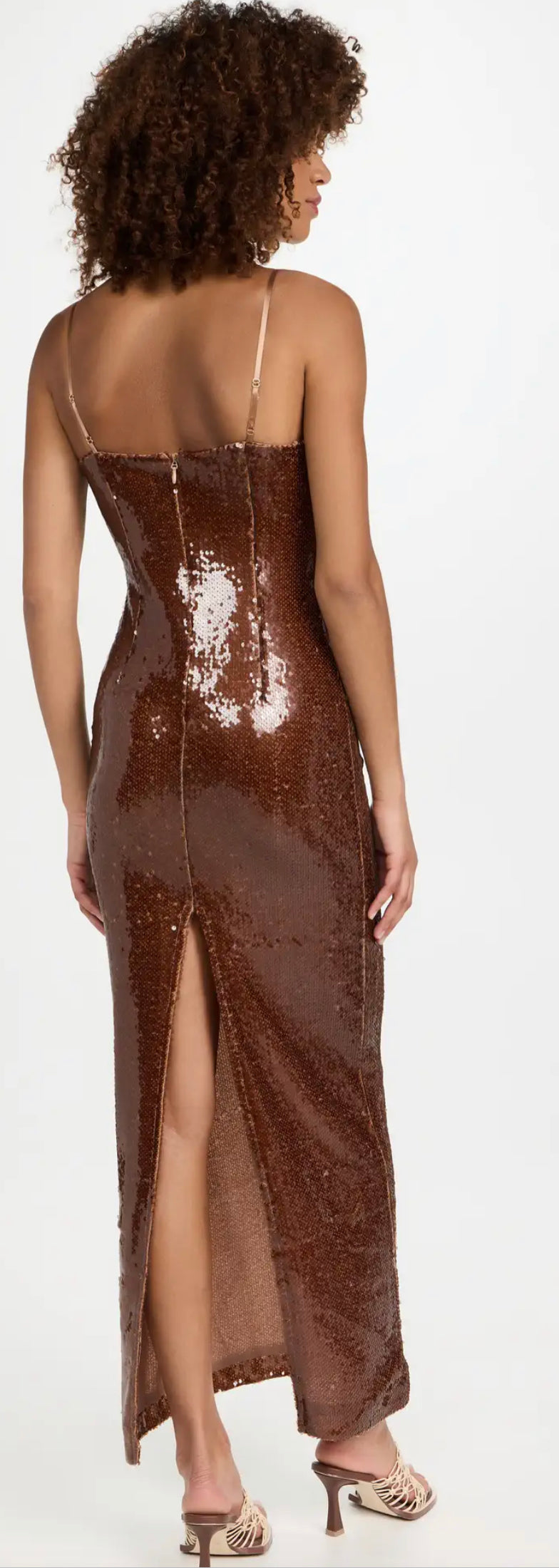 Dur Doux - Sequin Rosette Dress - Brown