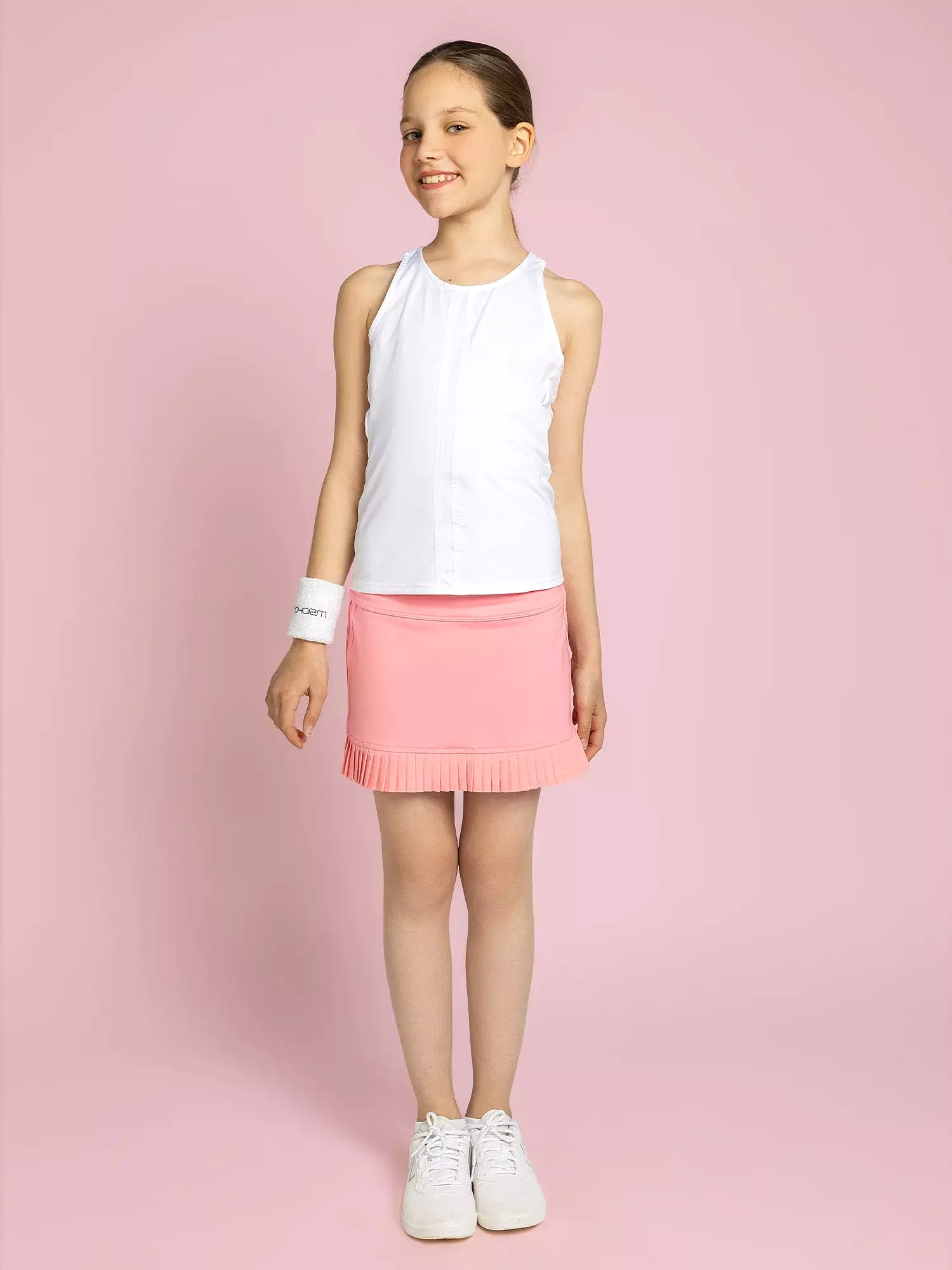 Girls Classic Tennis Pleated Skirt - Plumeria