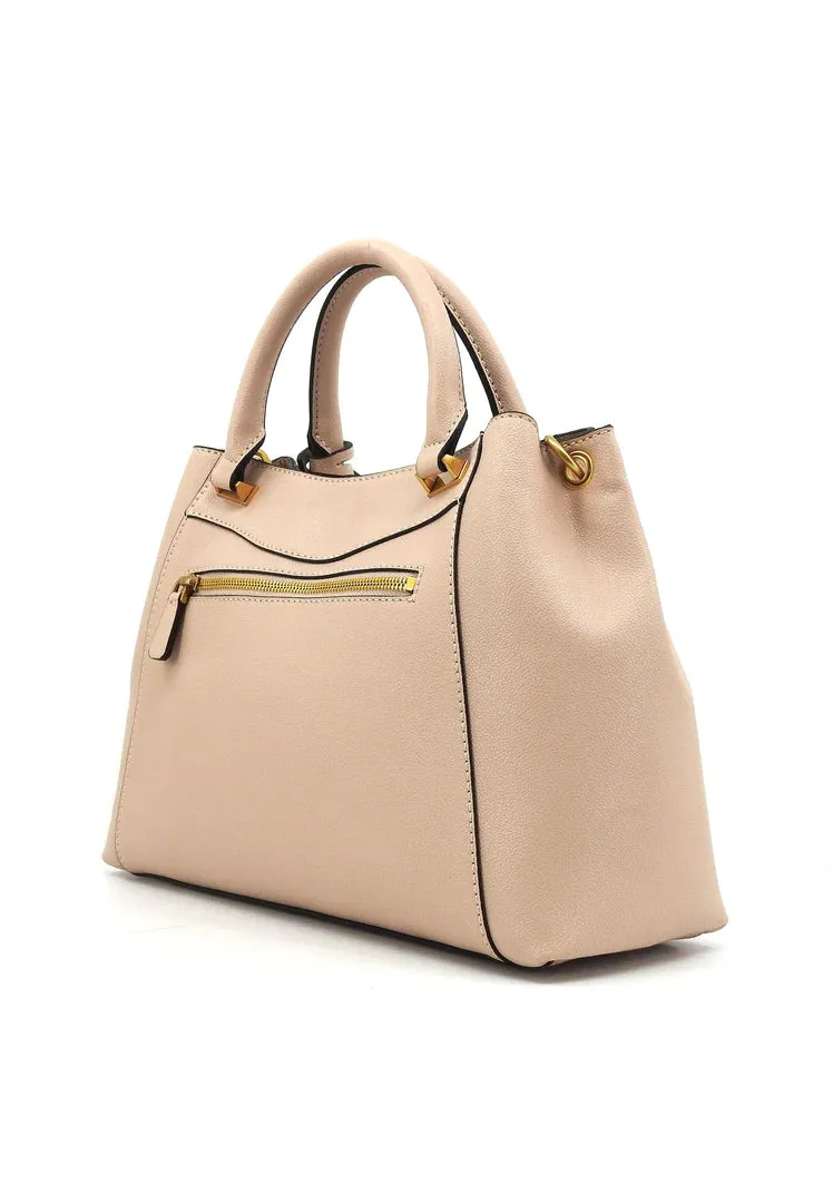 GUESS Emera Satchel Bag Light Beige