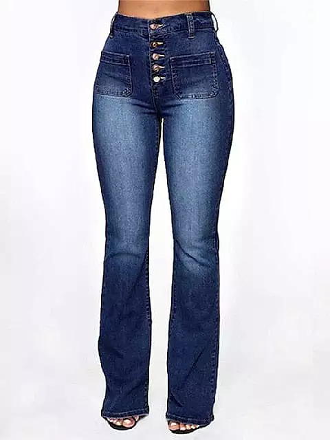 High Waist Skinny Bootcut Denim Jeans for Women's Office and Casual Wear