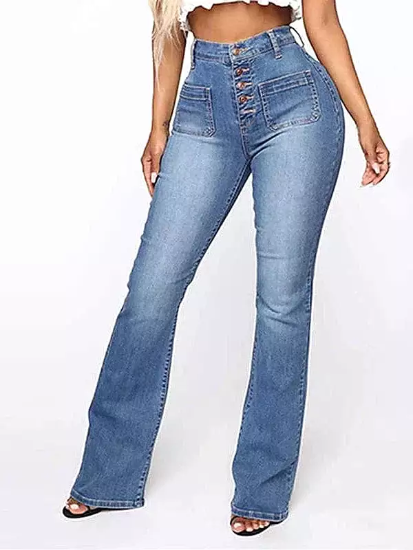 High Waist Skinny Bootcut Denim Jeans for Women's Office and Casual Wear