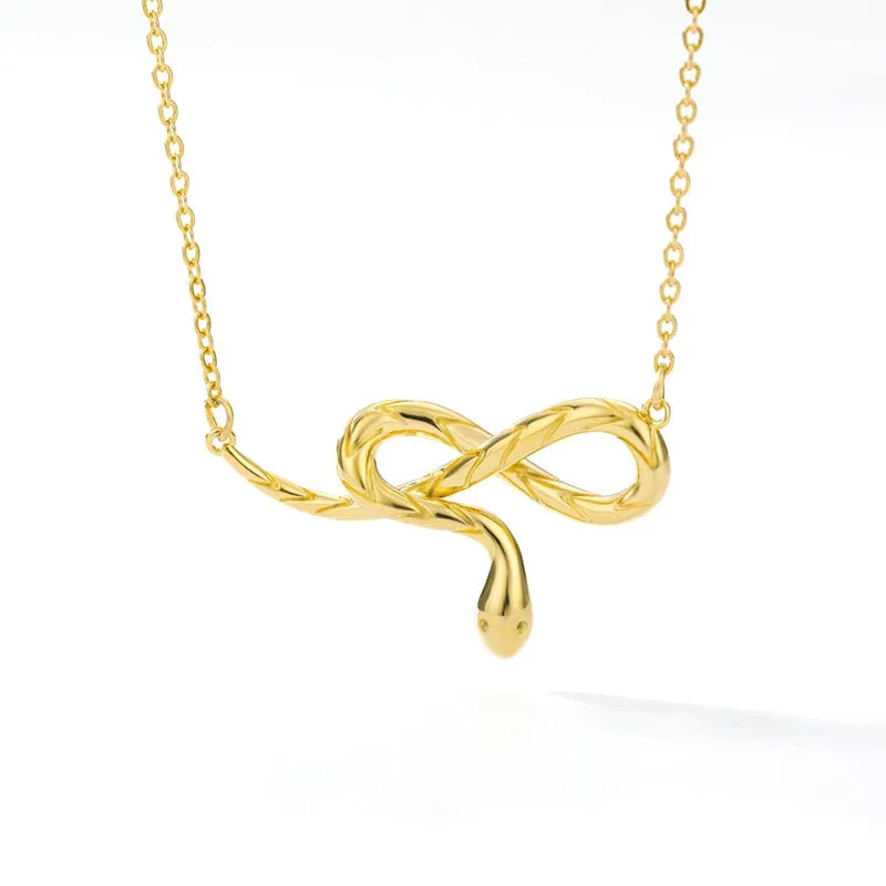 Infinity Shaped Snake Pendant Necklace