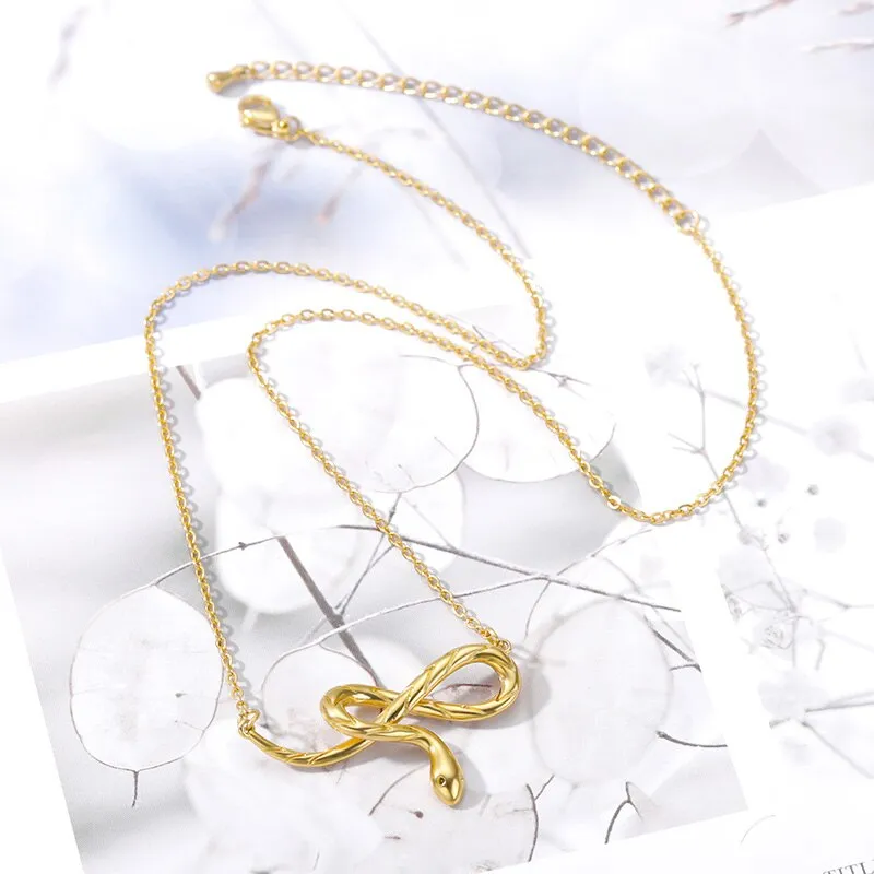 Infinity Shaped Snake Pendant Necklace