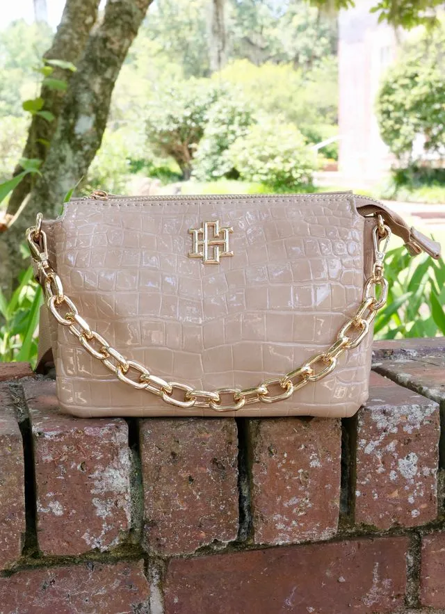 Jace Crossbody Taupe Patent