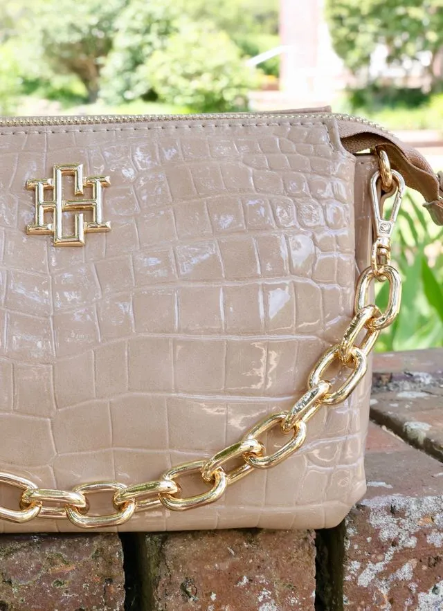 Jace Crossbody Taupe Patent