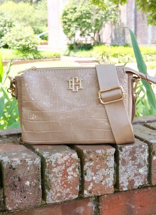 Jace Crossbody Taupe Patent