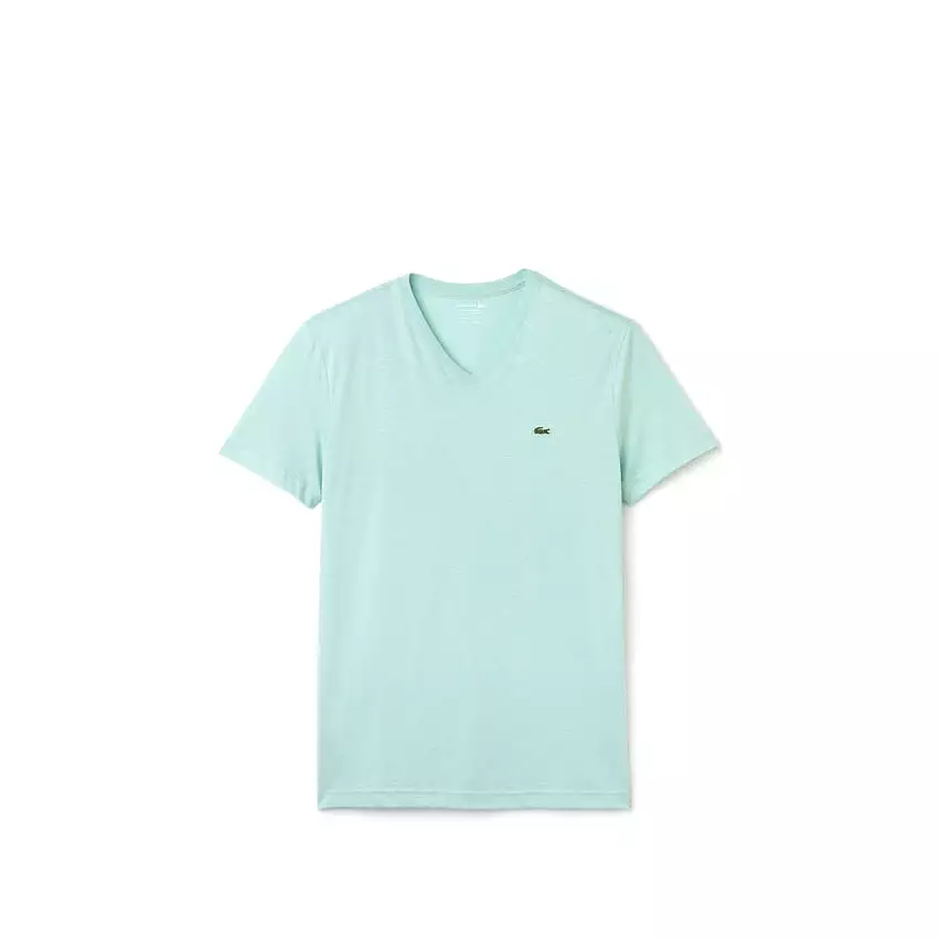 Lacoste Men's Short Sleeve V-Neck Pima Jersey T-Shirt