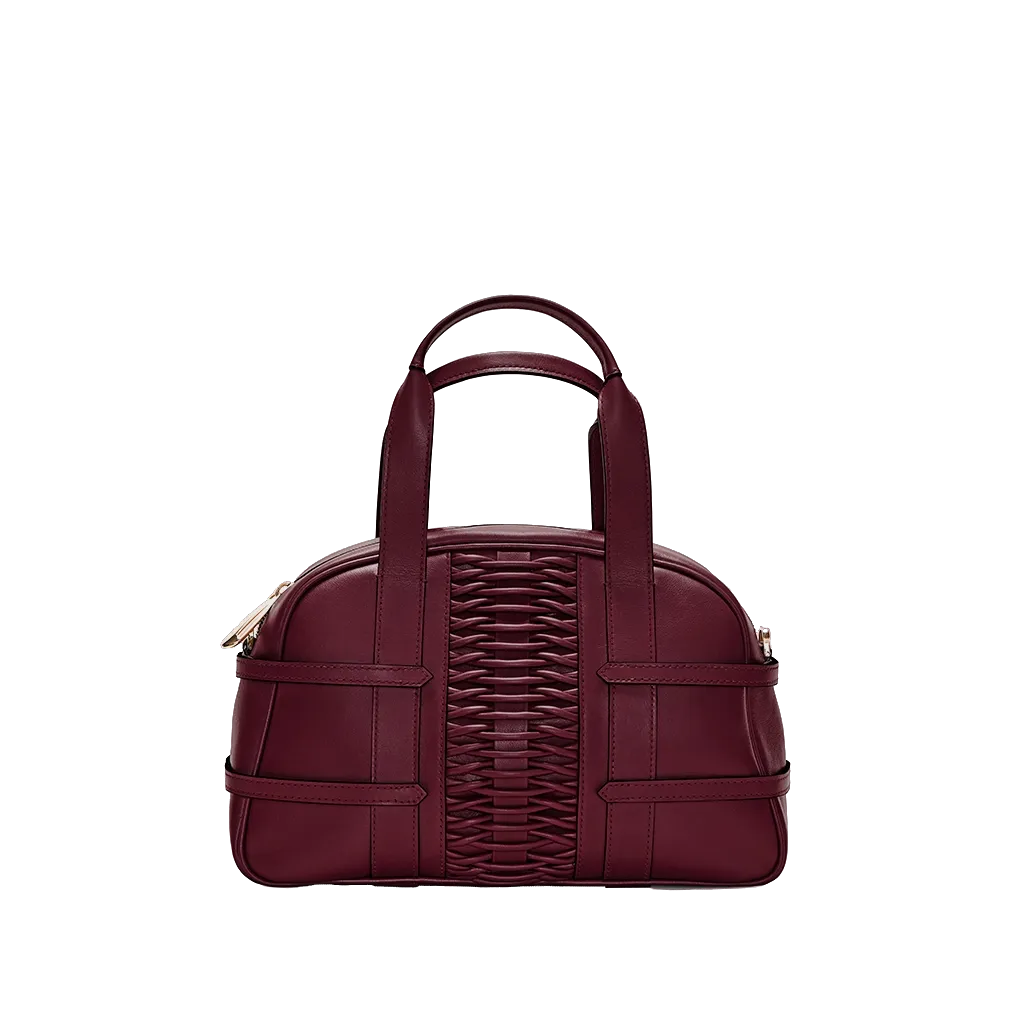 Medium Francesca braided bordeaux satchel