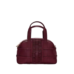 Medium Francesca braided bordeaux satchel