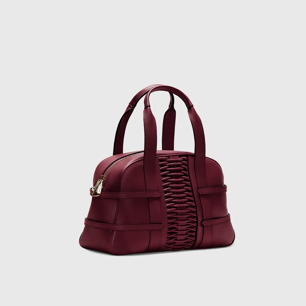 Medium Francesca braided bordeaux satchel