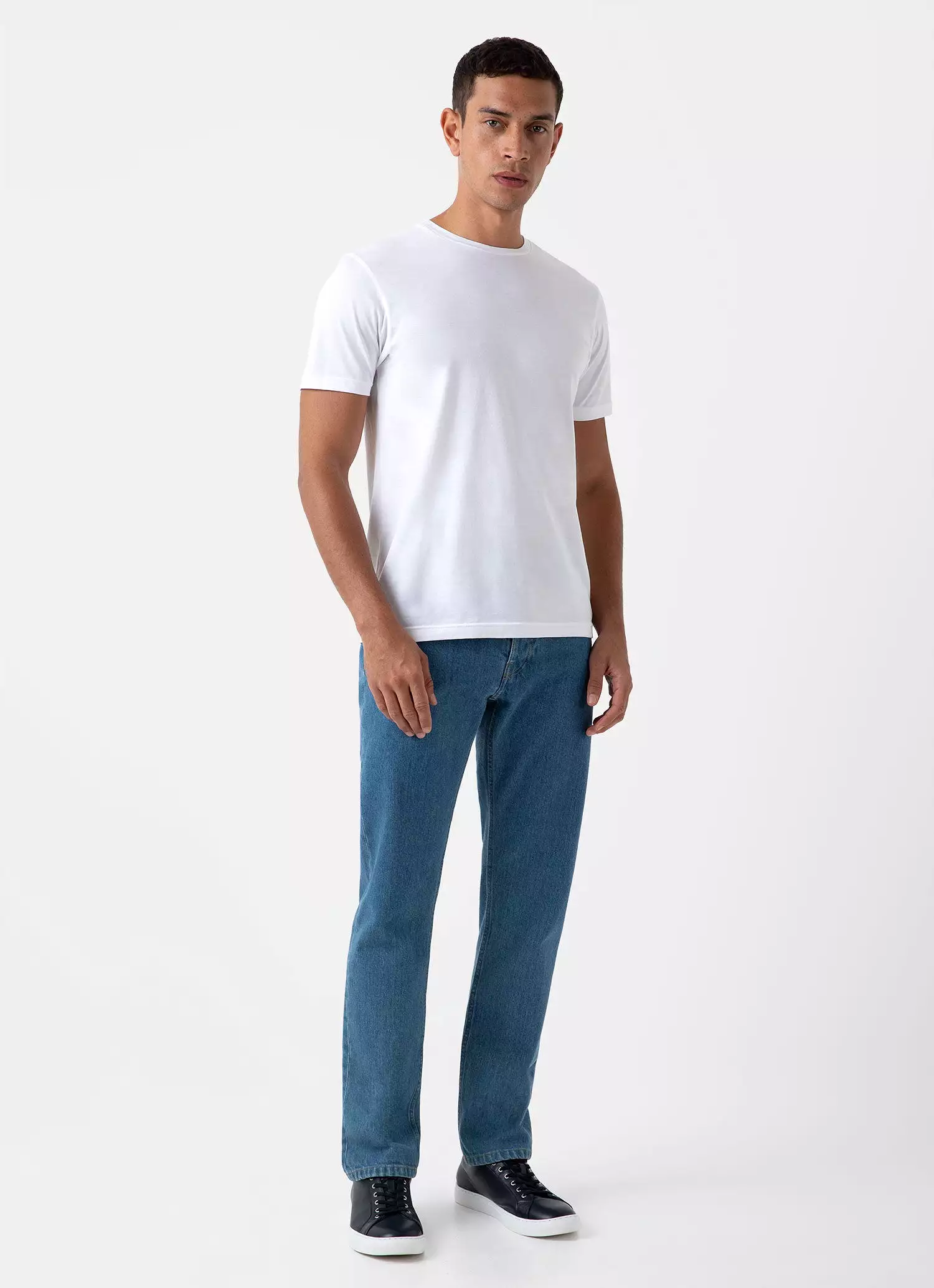 Men's Regular Fit Jeans in Mid Wash Denim