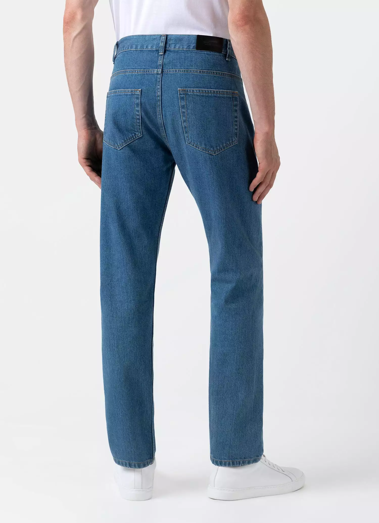 Men's Regular Fit Jeans in Mid Wash Denim