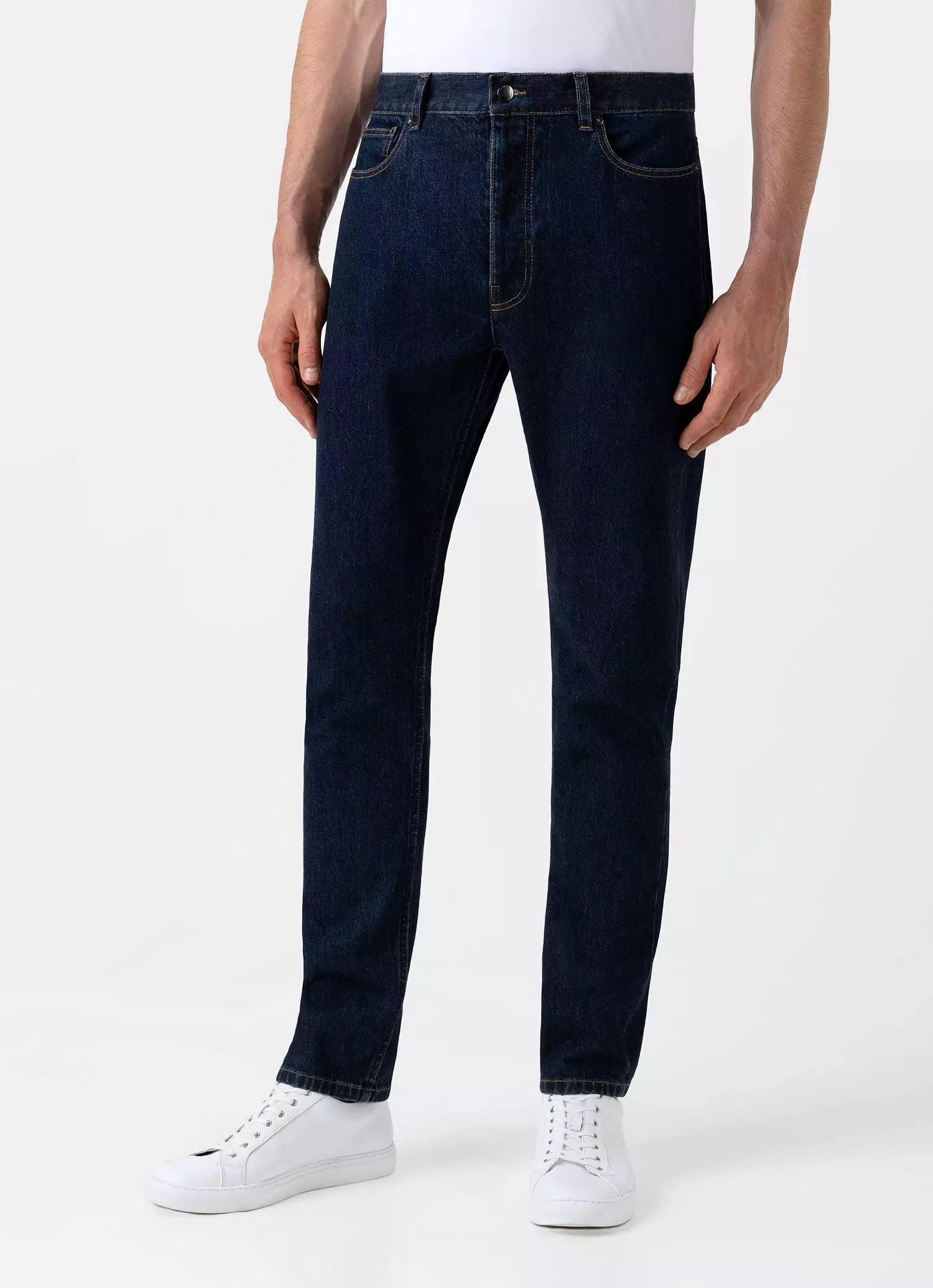 Men's Regular Fit Jeans in Rinse Wash Denim