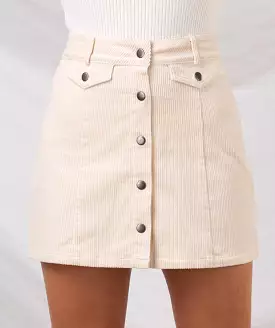 Missy corduroyed ivory skirt