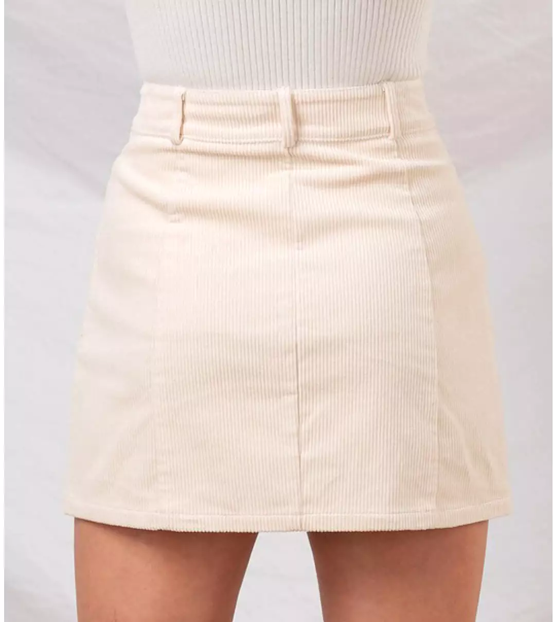 Missy corduroyed ivory skirt