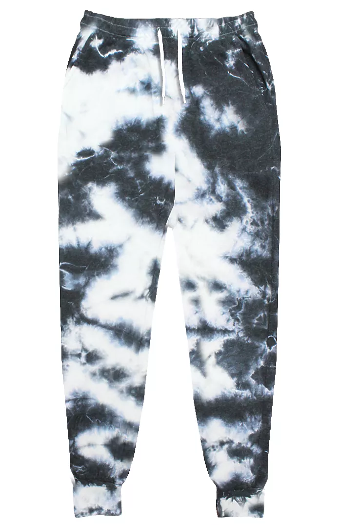 NEW! Cloud Distressed Tie Dye Fleece Jogger Sweatpant Made in USA 3557