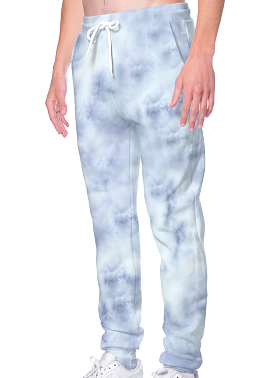 NEW! Cloud Distressed Tie Dye Fleece Jogger Sweatpant Made in USA 3557