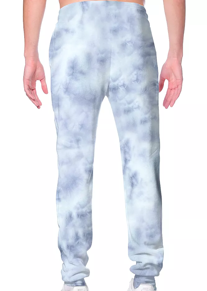 NEW! Cloud Distressed Tie Dye Fleece Jogger Sweatpant Made in USA 3557