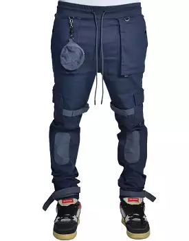 New Sphere Pouch Strap Cargo Pants (Navy) /C7