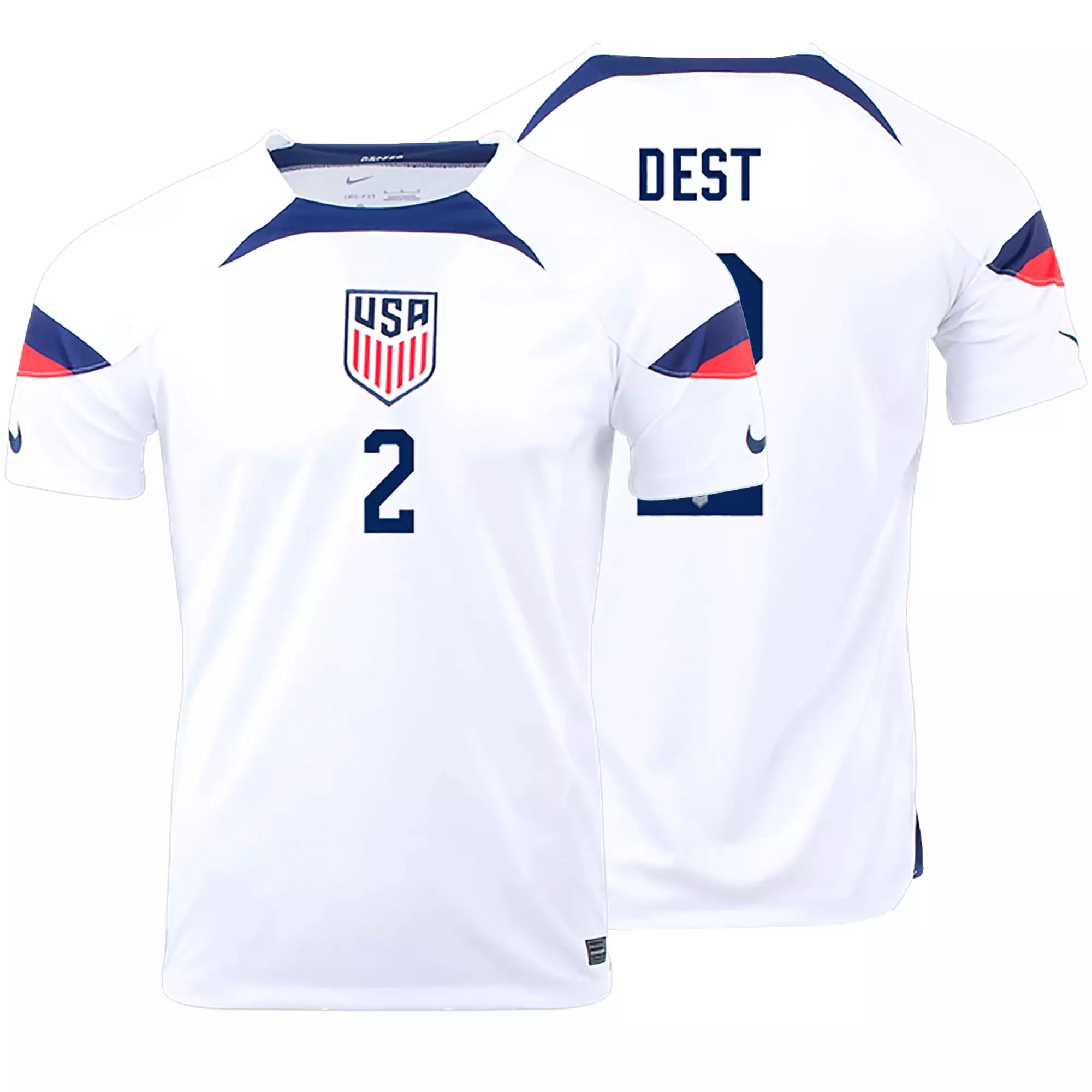 Nike Men's USA 2022/23 Dri-FIT ADV Home Jersey w/ Dest #2 Printing