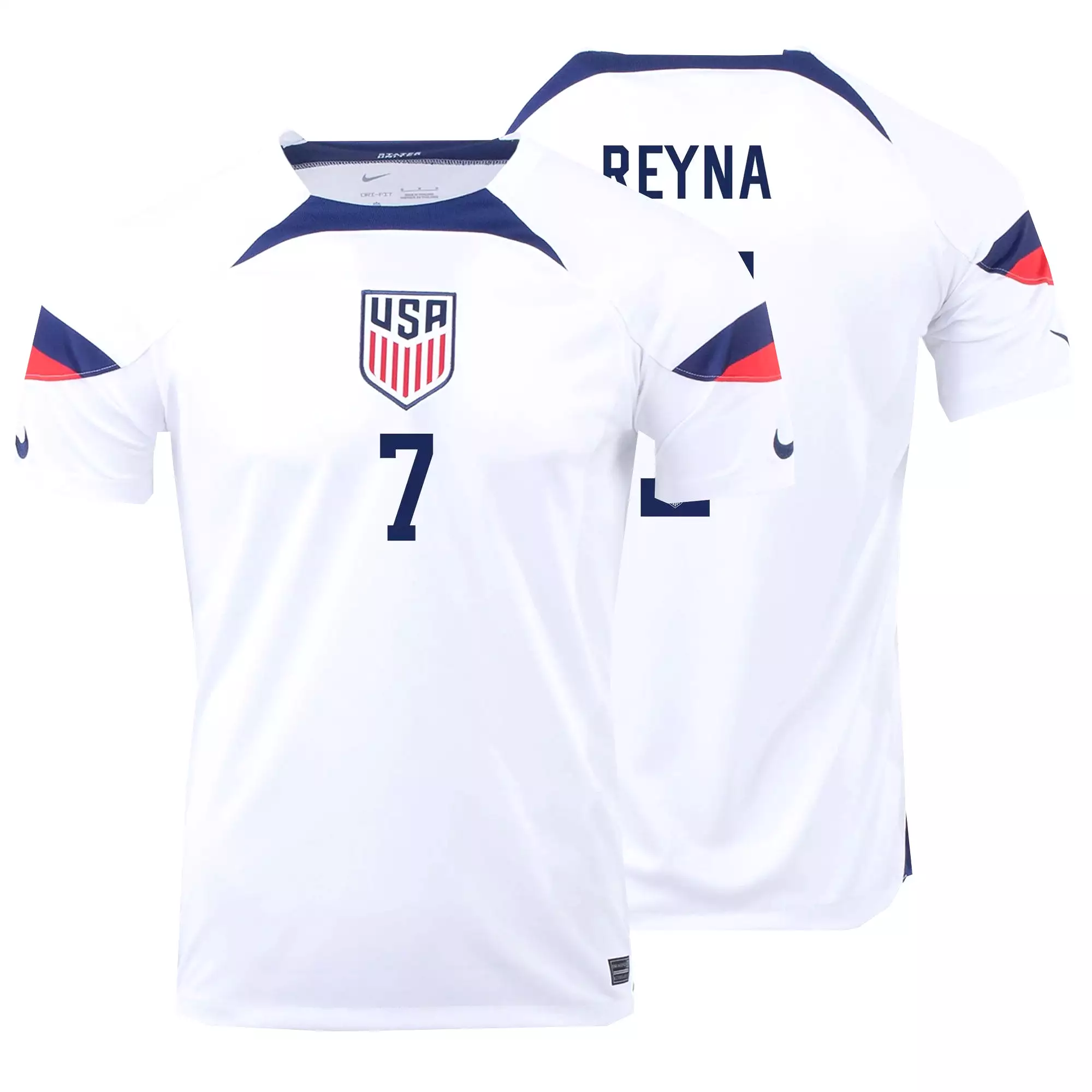 Nike Men's USA 2022/23 Dri-FIT ADV Home Jersey w/ Reyna #7 Printing