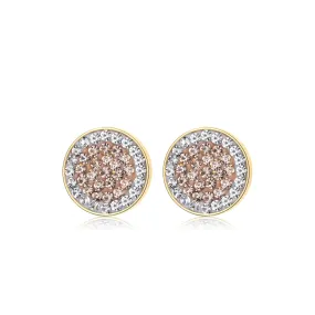 Phoebe Gold Plating White & Peach Crystal Studs