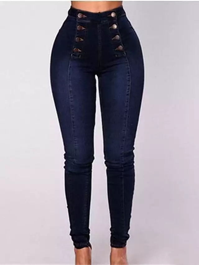 Plus Size High Waist Cotton Leggings Jeans for Women