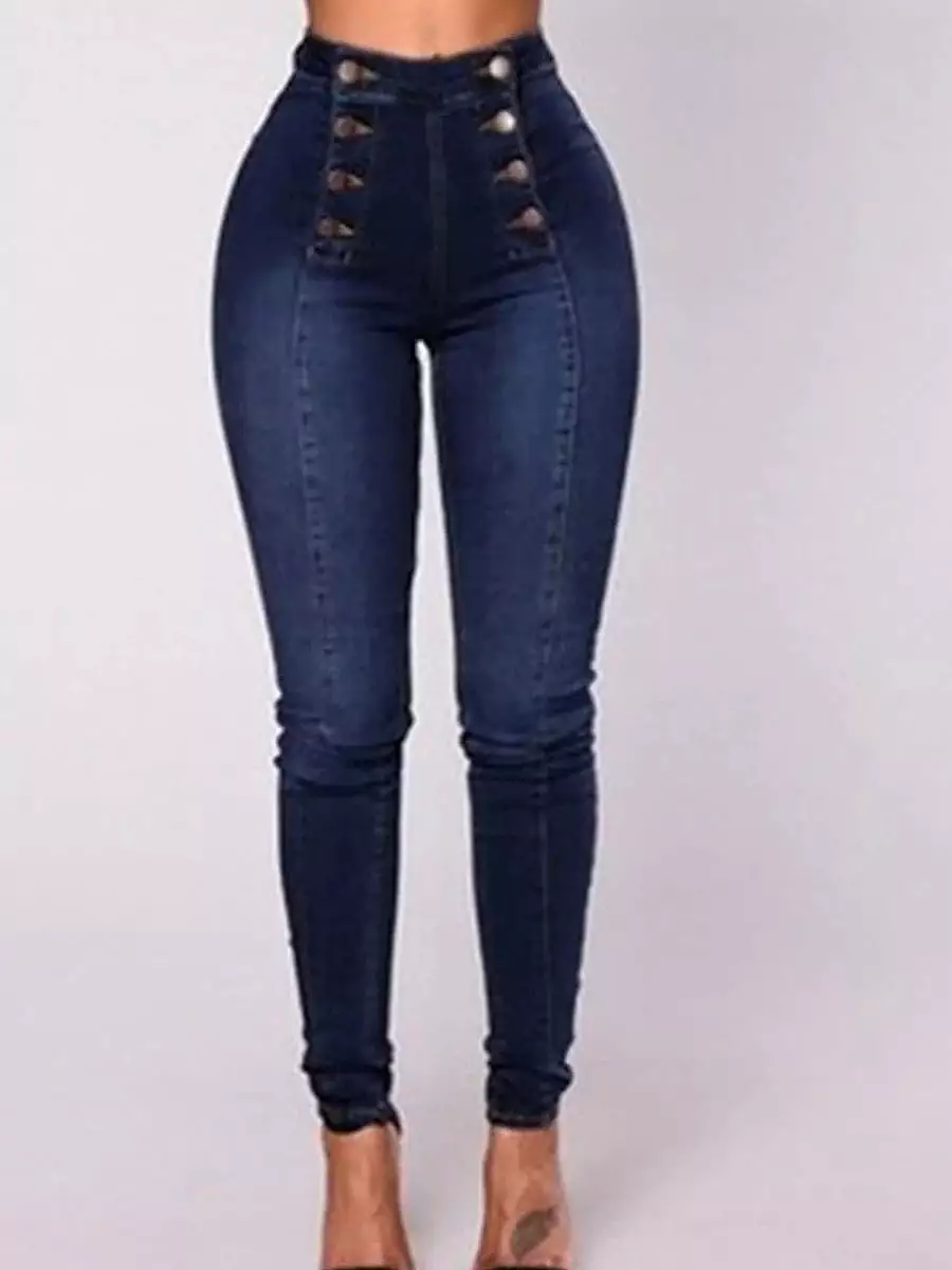 Plus Size High Waist Cotton Leggings Jeans for Women