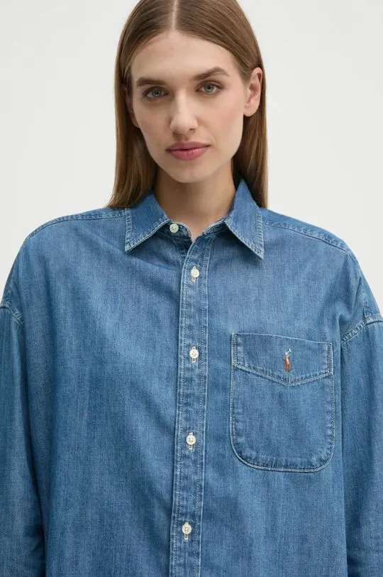 Polo Ralph Lauren denim shirt women's blue color relaxed 211952262