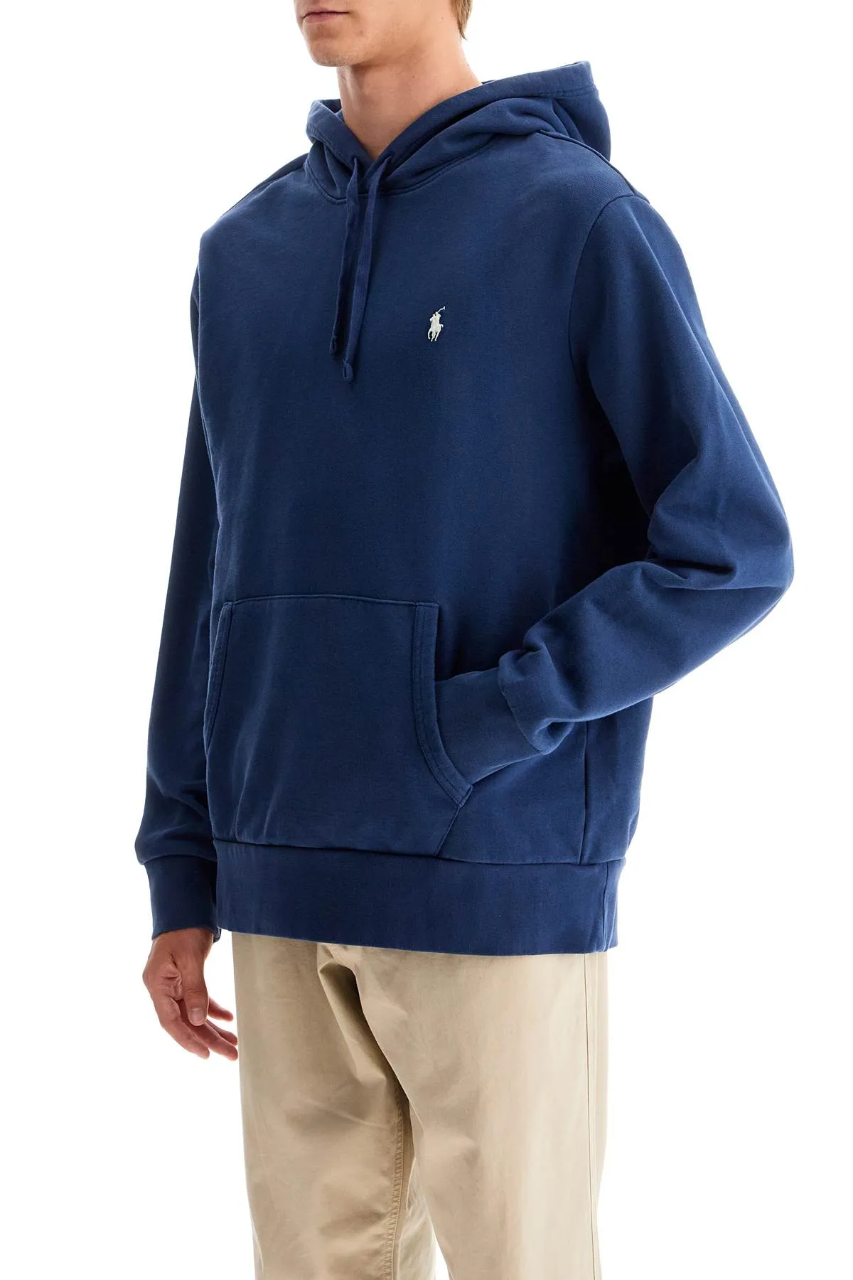 Polo Ralph Lauren Hooded Sweatshirt With Embroidered Pony   Blue