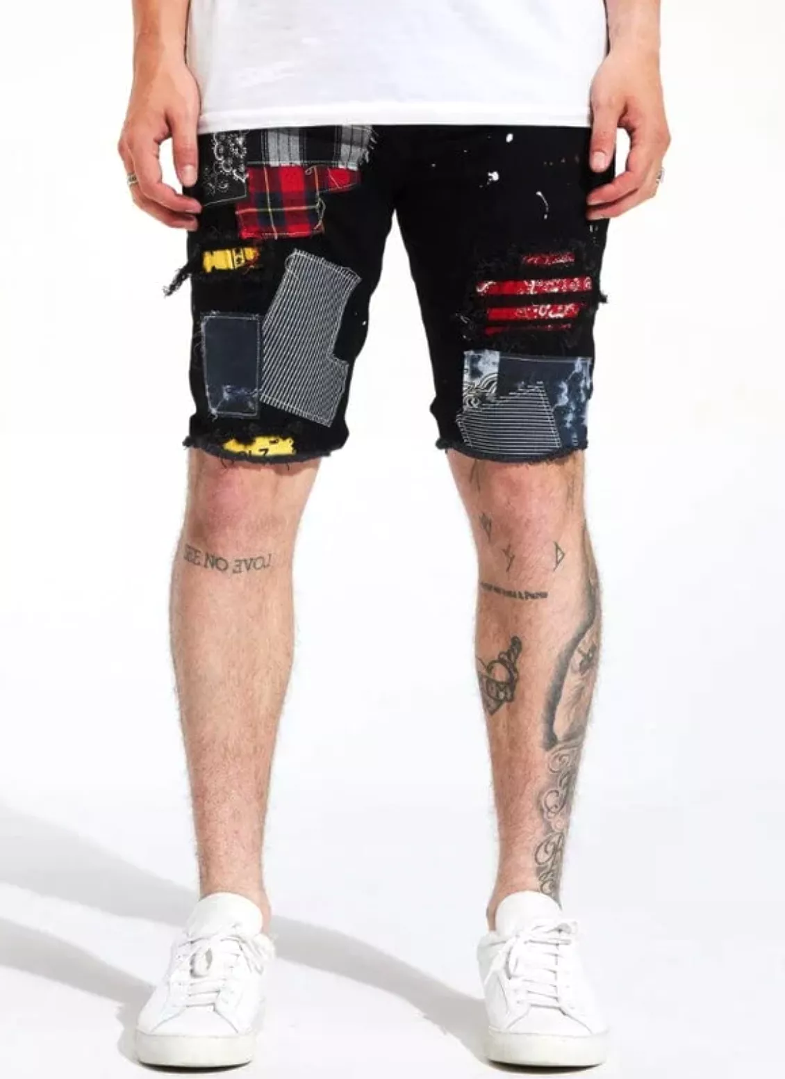 Rebel Patchwork Short (Black) /C8