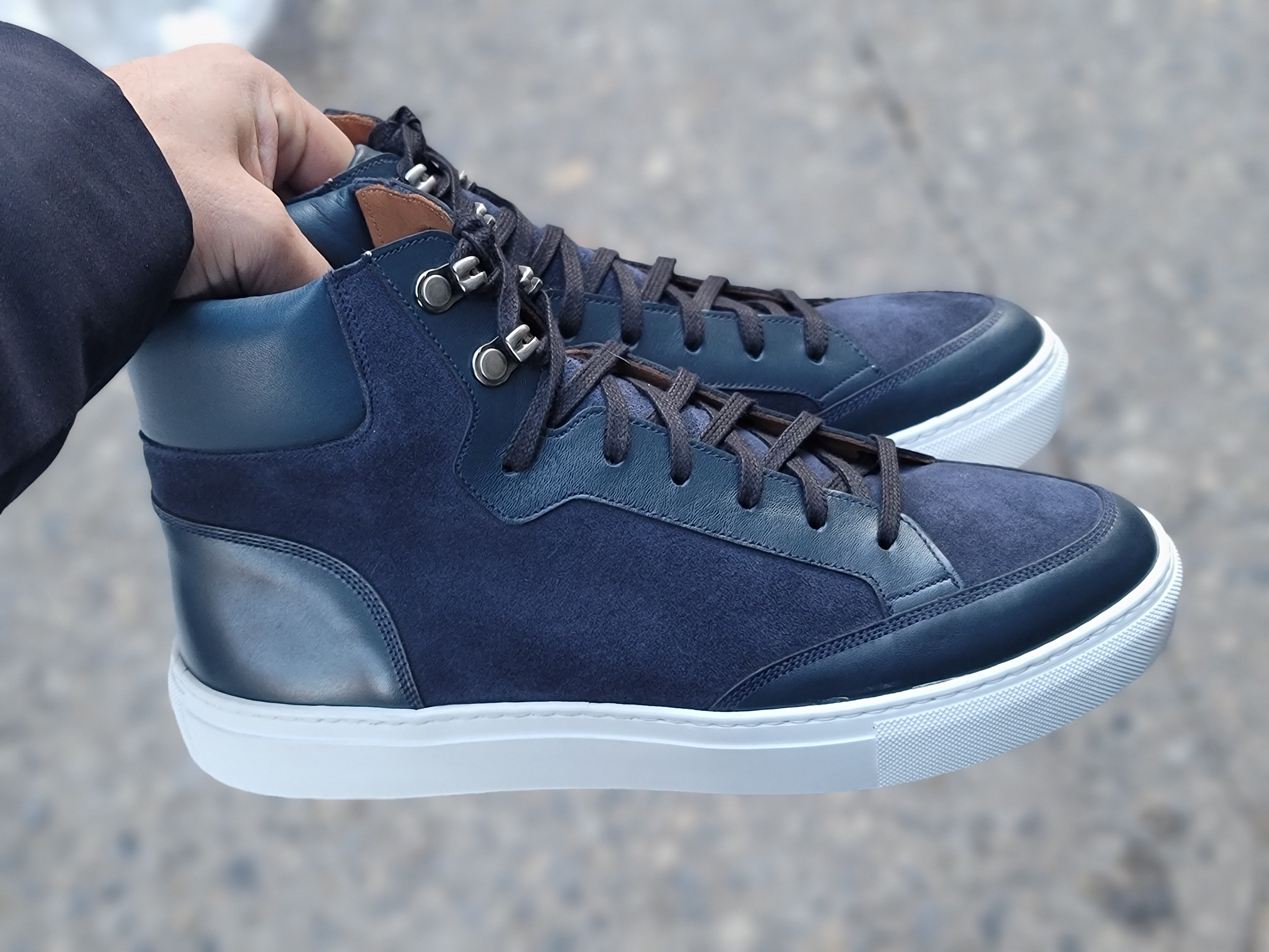 Richland - Navy Calf / Navy Suede / White Sole