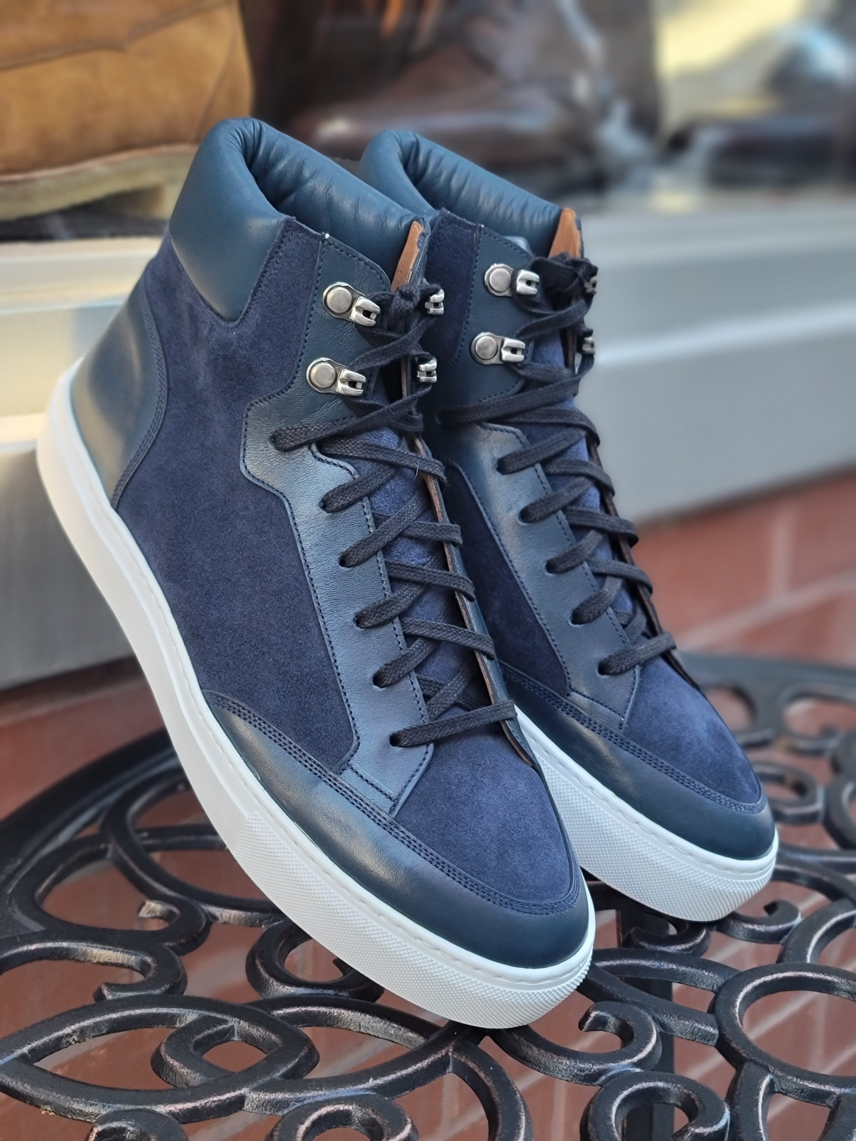 Richland - Navy Calf / Navy Suede / White Sole