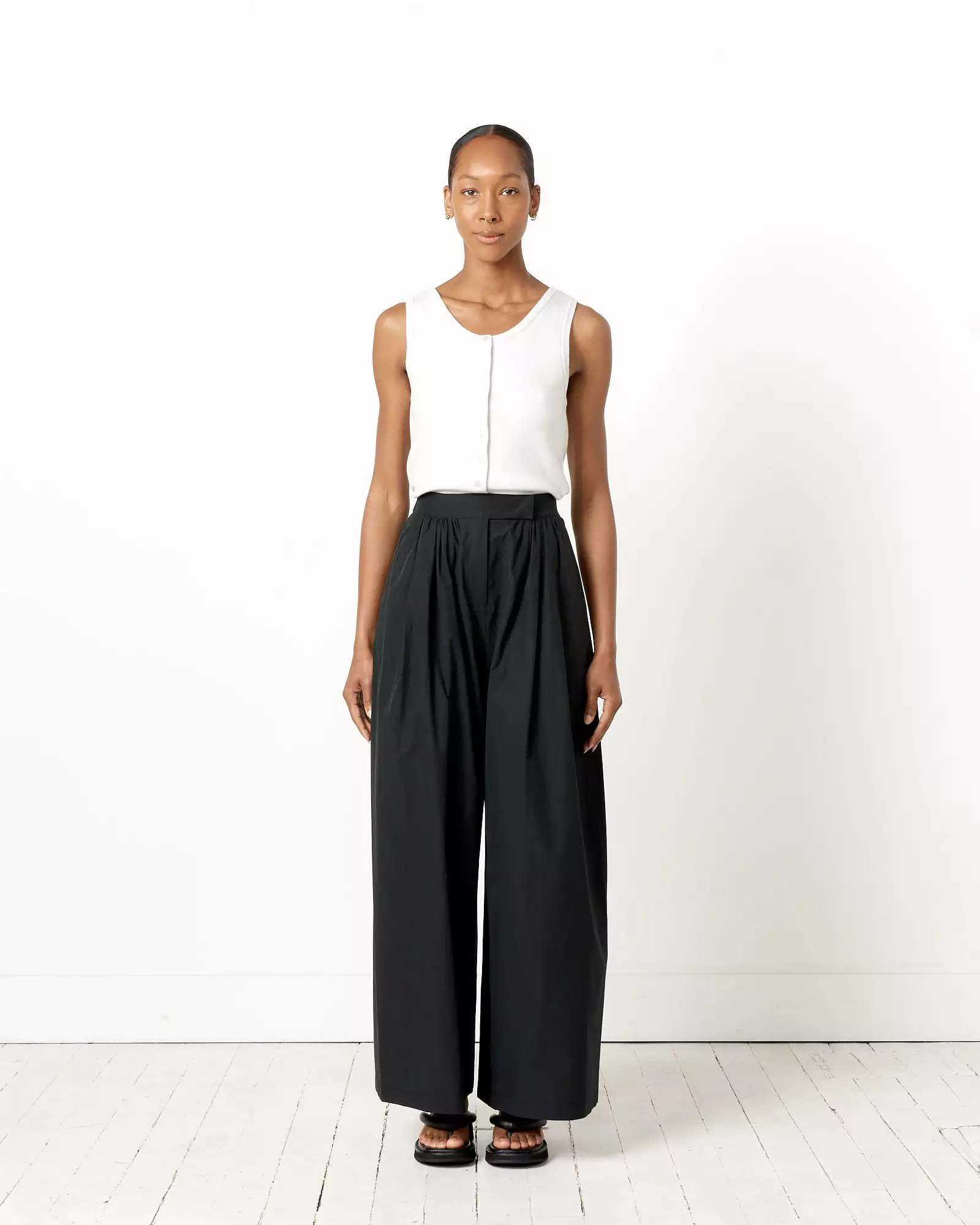 Shirring Banding Pant in Black