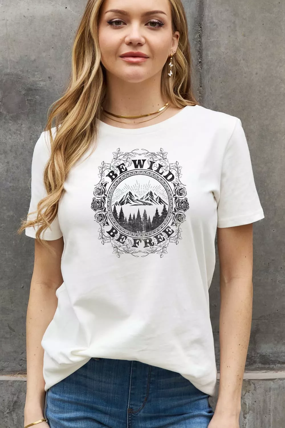 Simply Love Full Size BE WILD BE FREE Graphic Cotton T-Shirt