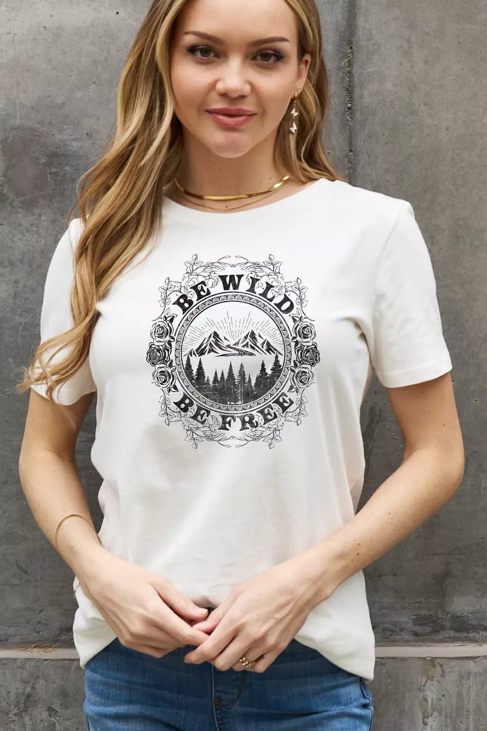 Simply Love Full Size BE WILD BE FREE Graphic Cotton T-Shirt