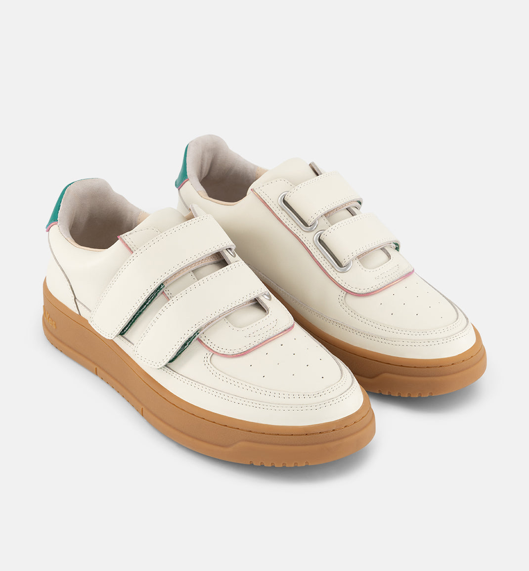 Super Journey Leather Velcro Trainer | Milk