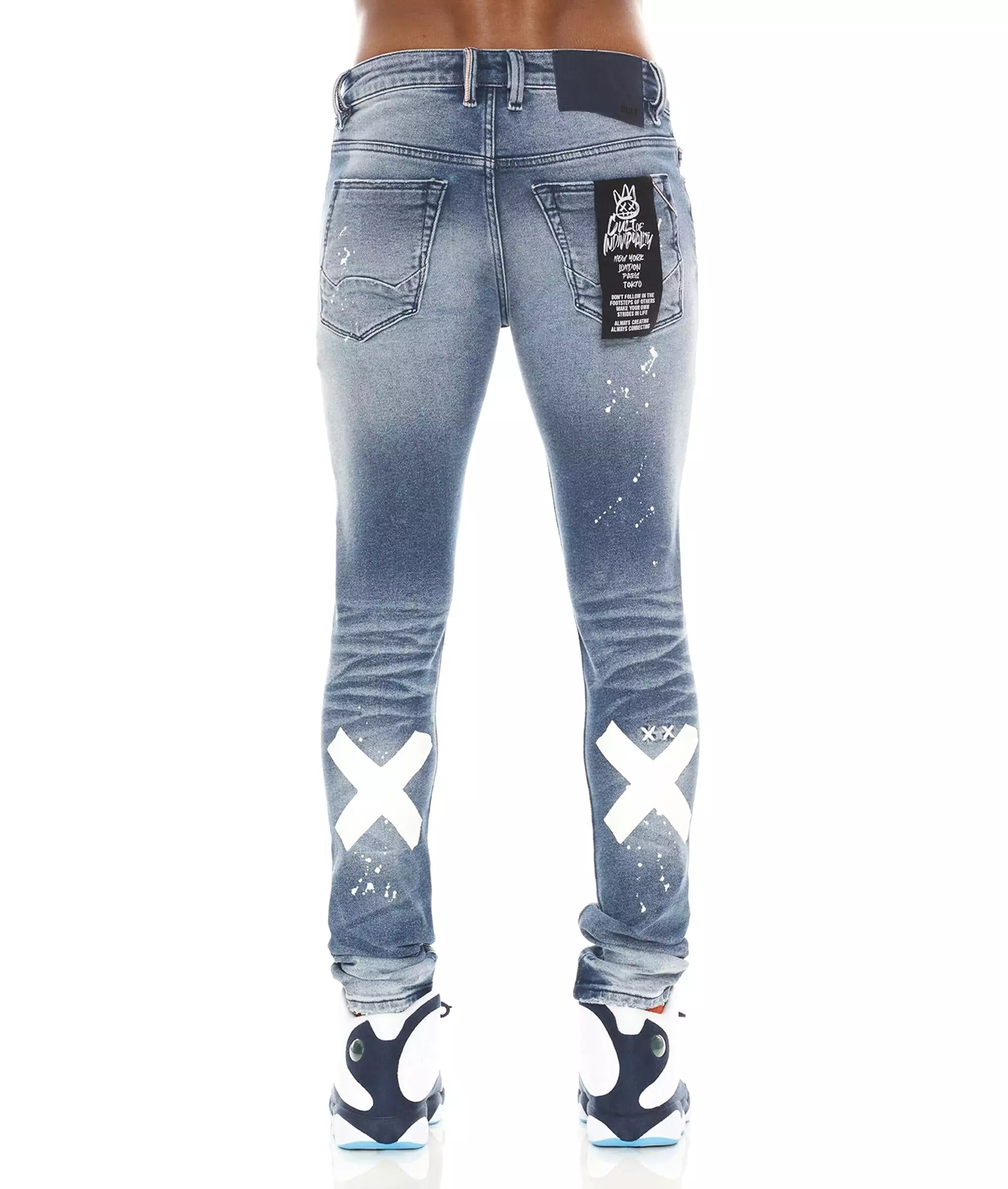 Taped Back Skinny Denim (Blue) /C3